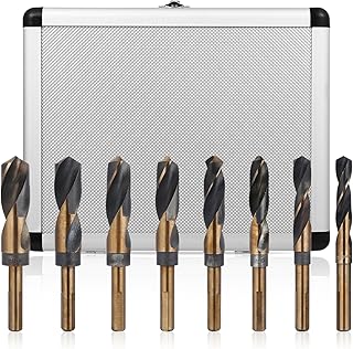 8pcs Straight Handle Twisted Drill Bit Set for Metal Aluminum Copper Cast Iron with Spiral Steel Drill Bits in Aluminum Storage Case for Industrial and DIY Use
